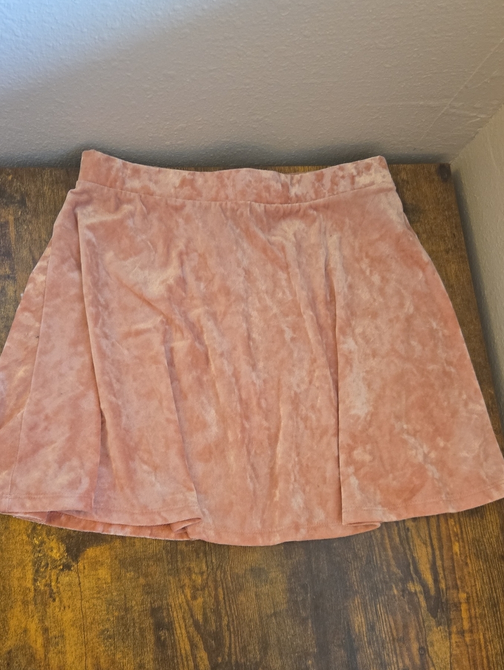 Forever 21 Dusty Blush Velvet Skater Skirt